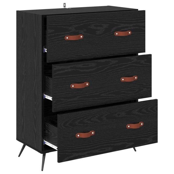 Kommode Schwarze Eiche 69,5 x 34 x 90 cm Holzwerkstoff