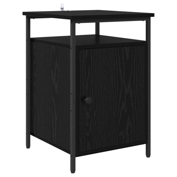 Nachttisch Schwarz Eichen-Optik 40 x 42 x 60cm Holzwerkstoff