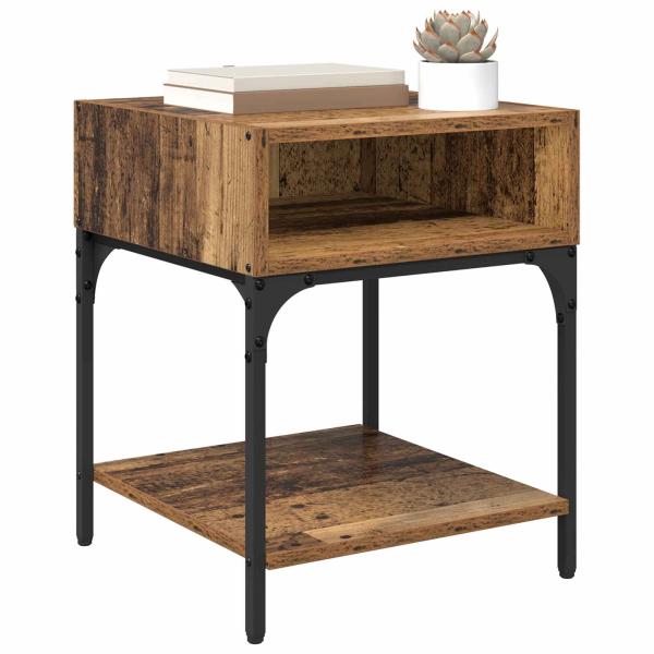 Nachttisch 2 stk. Altholz 40 x 40 x 50 cm Holzwerkstoff