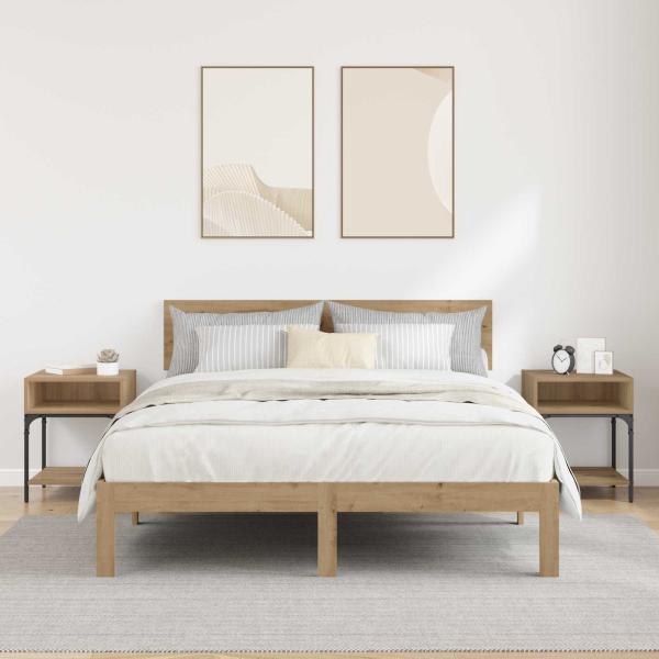 Nachttisch 2 stk. Artisan-Eiche 40 x 40 x 50 cm Holzwerkstoff