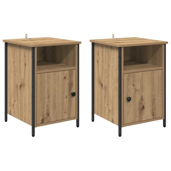Nachttisch 2 Stk. Artisan-Eiche 40 x 42 x 60 cm Holzwerkstoff
