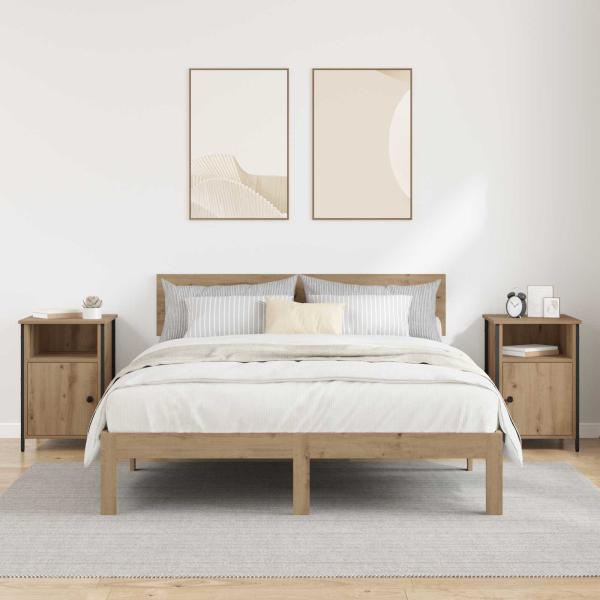 Nachttisch 2 Stk. Artisan-Eiche 40 x 42 x 60 cm Holzwerkstoff
