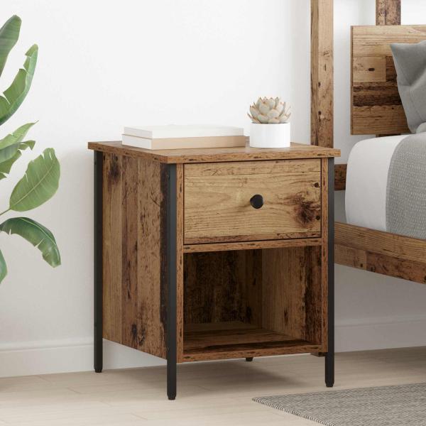 ARDEBO.de - Nachttisch Altholz 40 x 42 x 50 cm Holzwerkstoff