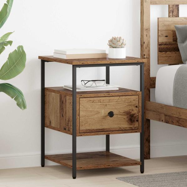ARDEBO.de - Nachttisch 2 Stk. Altholz 40 x 42 x 56 cm Holzwerkstoff