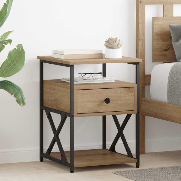 ARDEBO.de - Nachttisch 2 Stk. Artisan-Eiche 40 x 42 x 55 cm Holzwerkstoff