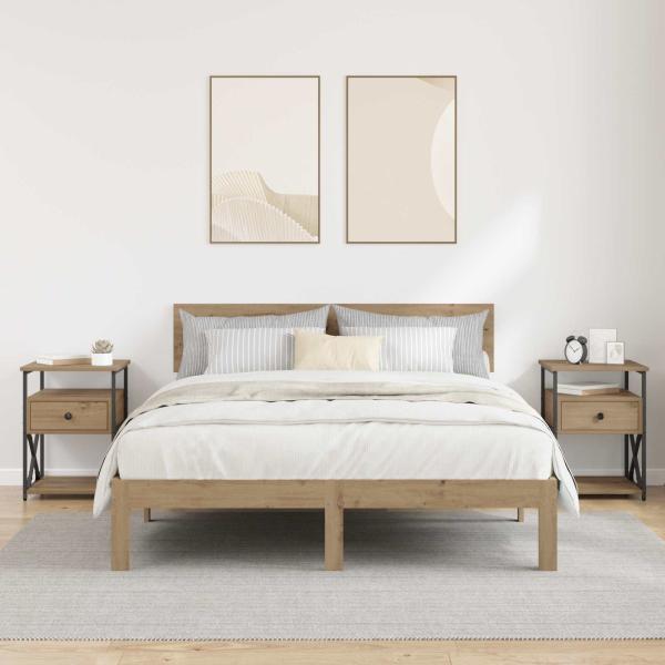 Nachttisch 2 Stk. Artisan-Eiche 40 x 42 x 55 cm Holzwerkstoff