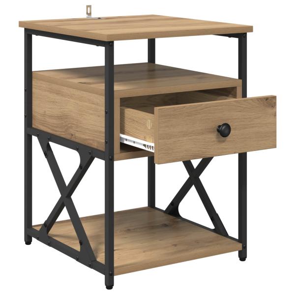 Nachttisch 2 Stk. Artisan-Eiche 40 x 42 x 55 cm Holzwerkstoff