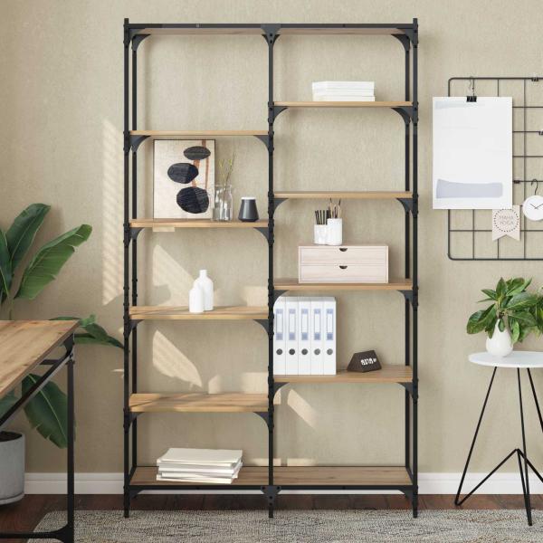 Regal 9 Ebenen 100 x 32 x 170 cm Holzwerkstoff Artisan-Eiche