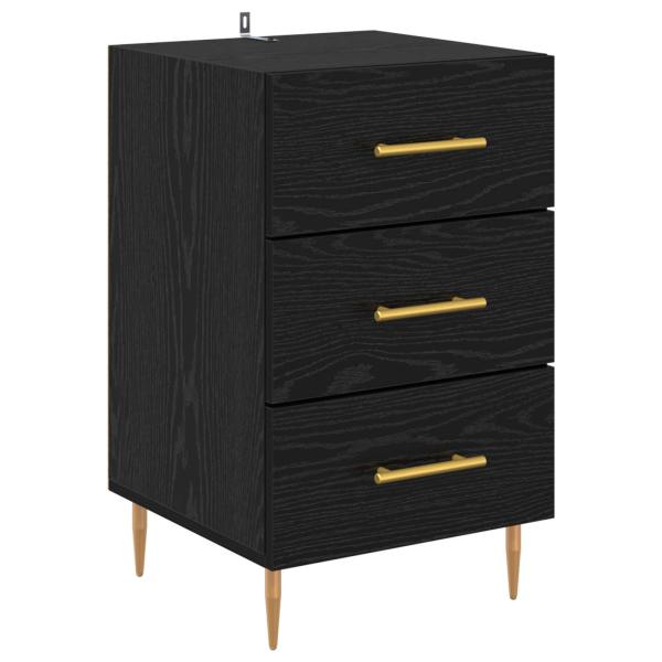 Nachttisch Schwarz Eichen-Optik 40 x 40 x 66 cm Holzwerkstoff
