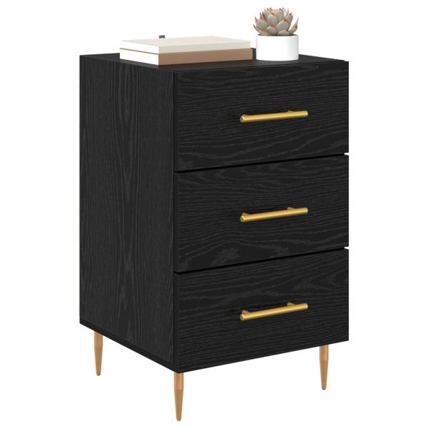 Nachttisch Schwarz Eichen-Optik 40 x 40 x 66 cm Holzwerkstoff