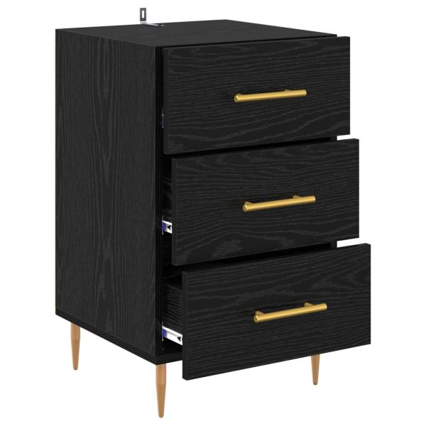 Nachttisch Schwarz Eichen-Optik 40 x 40 x 66 cm Holzwerkstoff