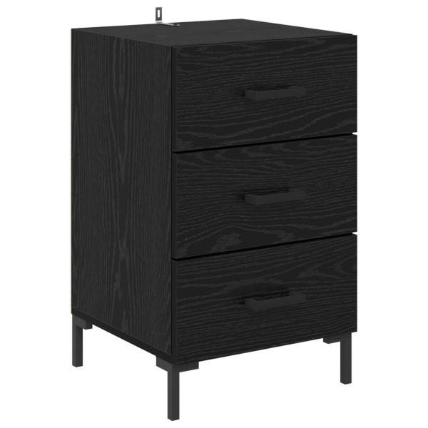 Nachttisch Schwarz Eichen-Optik 40 x 40 x 66 cm Holzwerkstoff