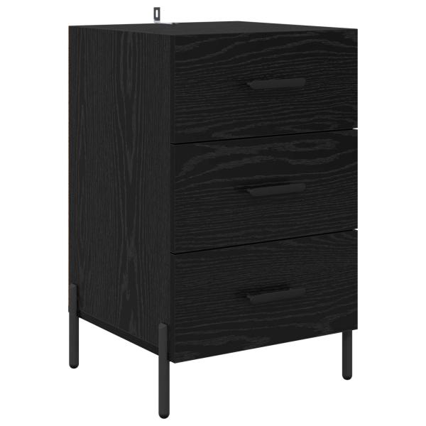 Nachttisch Schwarz Eichen-Optik 40 x 40 x 66 cm Holzwerkstoff