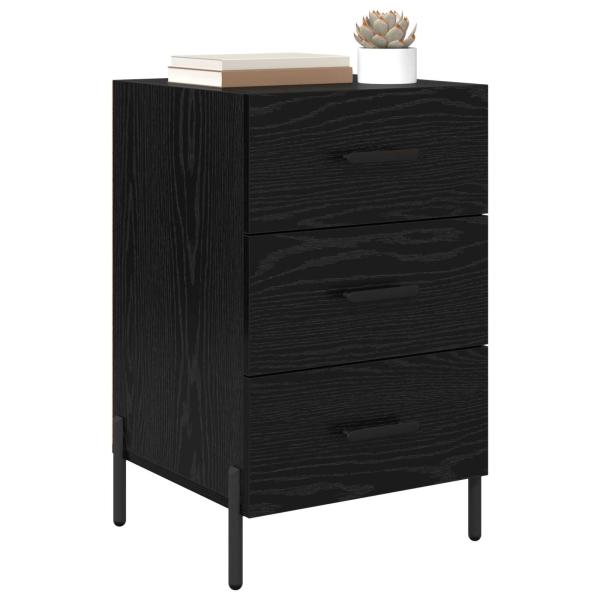 Nachttisch Schwarz Eichen-Optik 40 x 40 x 66 cm Holzwerkstoff