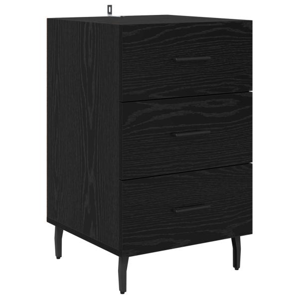 Nachttisch Schwarz Eichen-Optik 40 x 40 x 66 cm Holzwerkstoff