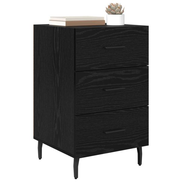 Nachttisch Schwarz Eichen-Optik 40 x 40 x 66 cm Holzwerkstoff
