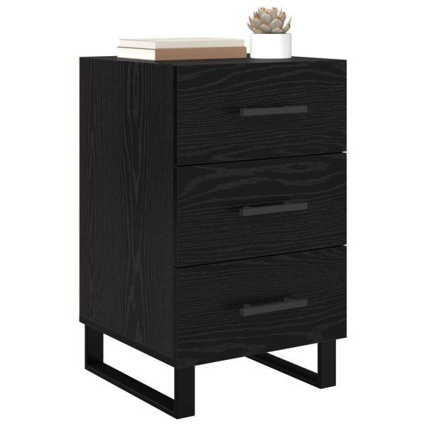 Nachttisch Schwarz Eichen-Optik 40 x 40 x 66 cm Holzwerkstoff