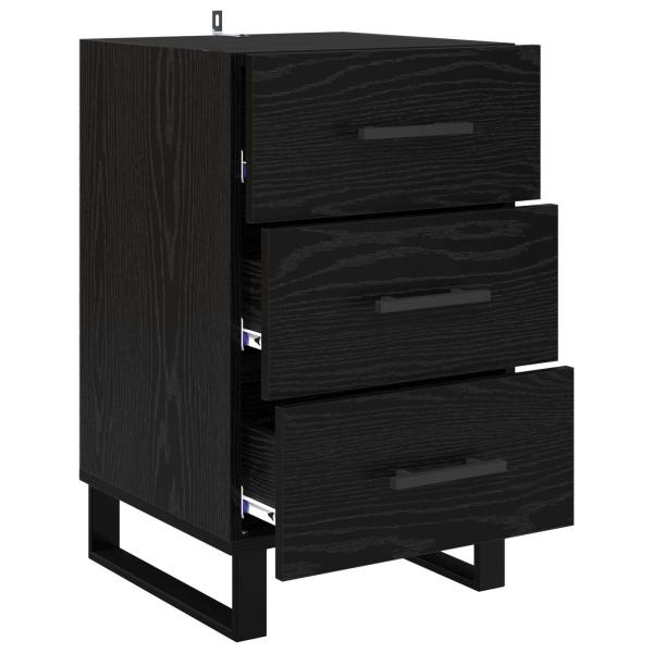 Nachttisch Schwarz Eichen-Optik 40 x 40 x 66 cm Holzwerkstoff