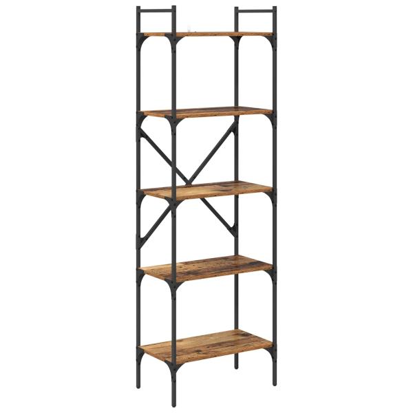 Bücherregal 5 Ebenen 56 x 32 x 174 cm Holzwerkstoff Altholz