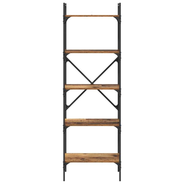 Bücherregal 5 Ebenen 56 x 32 x 174 cm Holzwerkstoff Altholz