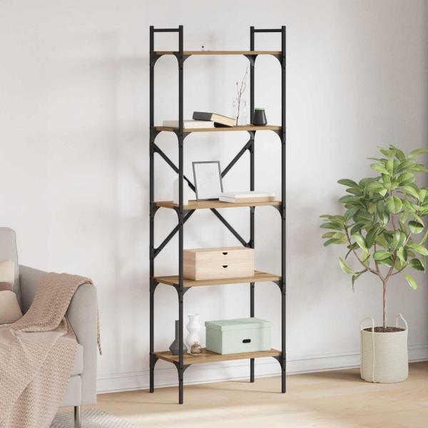ARDEBO.de - Bücherregal 5 Ebenen 56 x 32 x 174 cm Holzwerkstoff