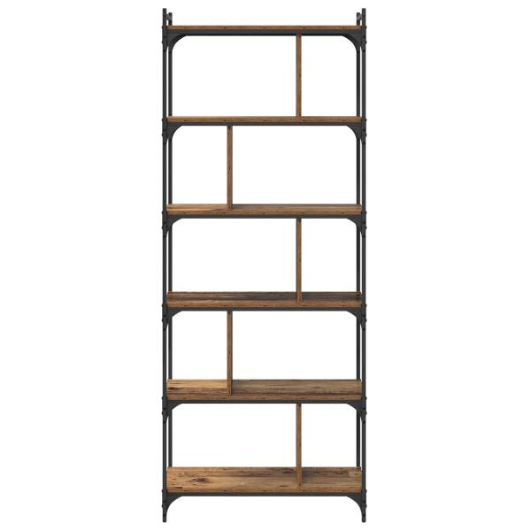B?cherregal 5 Ebenen 76 x 32 x 192 cm Holzwerkstoff Altholz