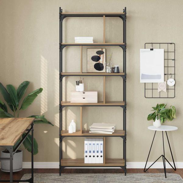 Bücherregal 5 Ebenen 76 x 32 x 192 cm Holzwerkstoff