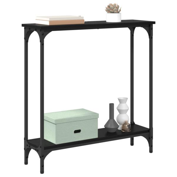 Konsolentisch Schwarz Eichen-Optik 75 x 22,5 x 75 cm