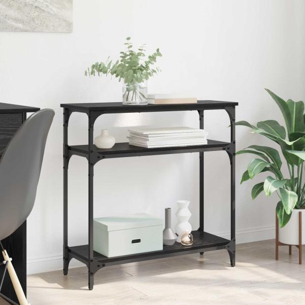 ARDEBO.de - Konsolentisch Schwarz Eichen-Optik 75 x 29 x 75 cm