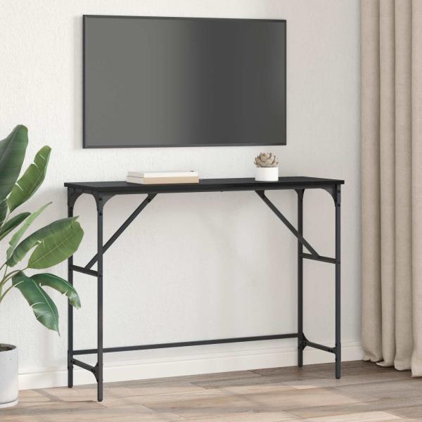 Konsolentisch Schwarz Eichen-Optik 100 x 32 x 75 cm