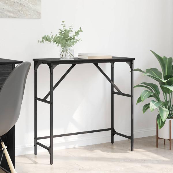 ARDEBO.de - Konsolentisch Schwarz Eichen-Optik 75 x 32 x 75 cm