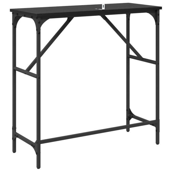 Konsolentisch Schwarz Eichen-Optik 75 x 32 x 75 cm