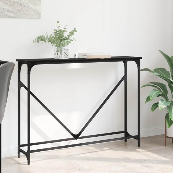 ARDEBO.de - Konsolentisch Schwarz Eichen-Optik 102 x 23 x 75 cm