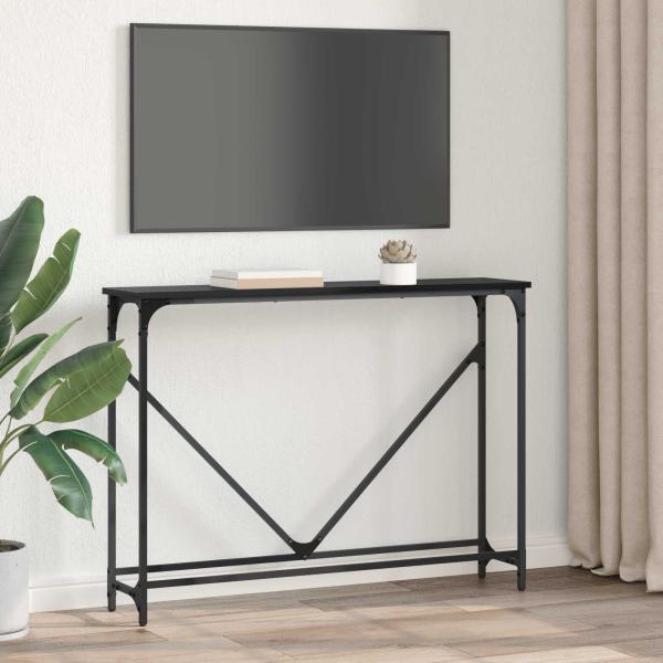 Konsolentisch Schwarz Eichen-Optik 102 x 23 x 75 cm