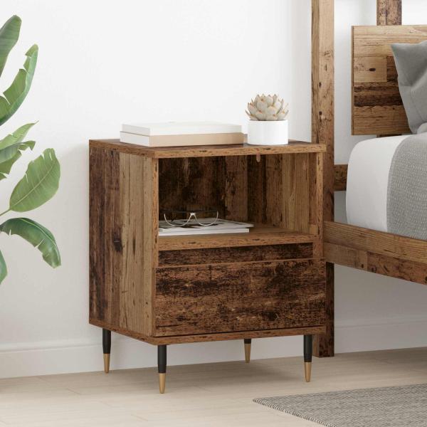 ARDEBO.de - Nachttisch 2 Stk. Altholz 40 x 35 x 50 cm Holzwerkstoff