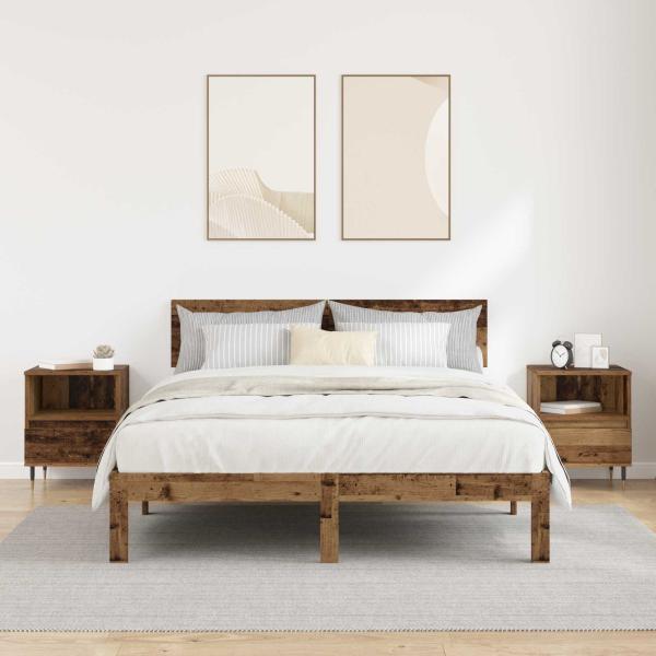 Nachttisch 2 Stk. Altholz 40 x 35 x 50 cm Holzwerkstoff