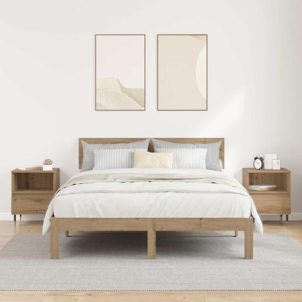 Nachttisch 2 Stk. Artisan-Eiche 40 x 35 x 50 cm Holzwerkstoff