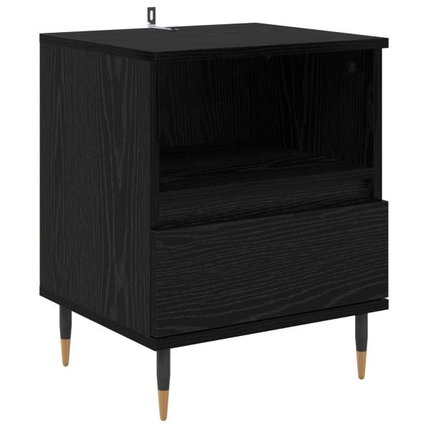 Nachttisch Schwarz Eichen-Optik 40 x 35 x 50 cm Holzwerkstoff
