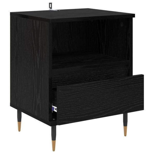 Nachttisch Schwarz Eichen-Optik 40 x 35 x 50 cm Holzwerkstoff