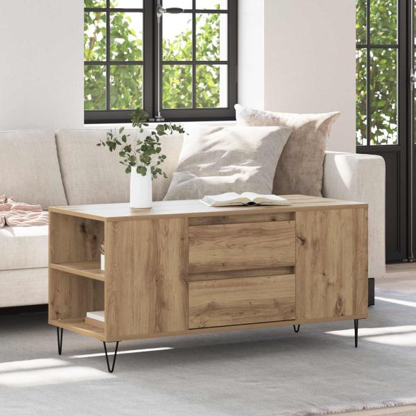 ARDEBO.de - Couchtisch Artisan-Eiche 102 x 44,5 x 50 cm Holzwerkstoff
