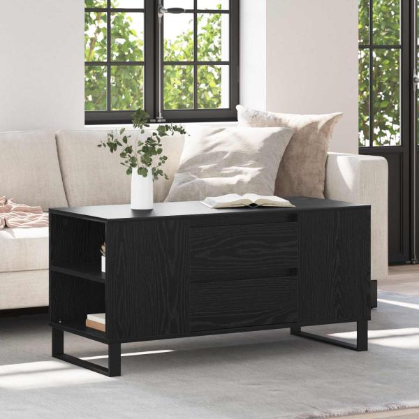 ARDEBO.de - Couchtisch Schwarz Eichen-Optik 102 x 44,5 x 50 cm