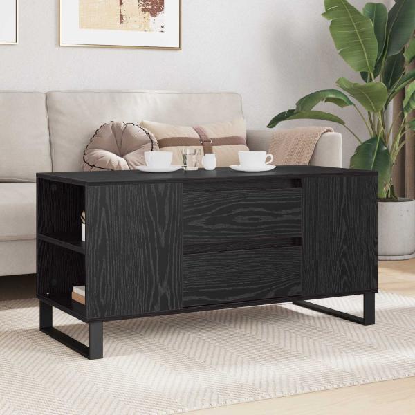Couchtisch Schwarz Eichen-Optik 102 x 44,5 x 50 cm
