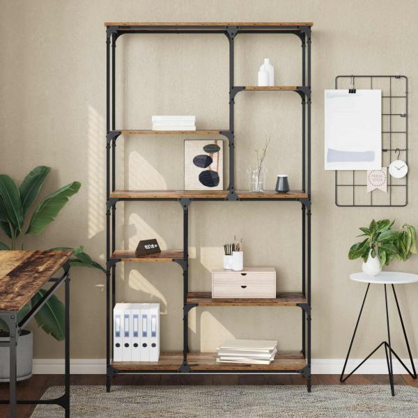 Bücherregal 5 Ebenen 99 x 35,5 x 176 cm Holzwerkstoff Altholz