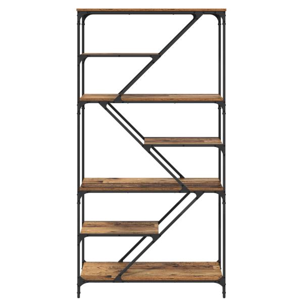 B?cherregal 9 Ebenen 91 x 36 x 176 cm Holzwerkstoff Altholz