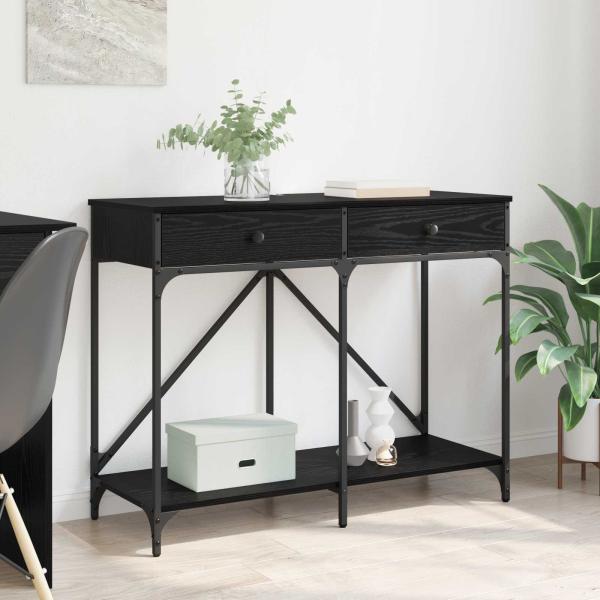 ARDEBO.de - Konsolentisch Schwarz Eichen-Optik 100 x 39 x 78,5 cm