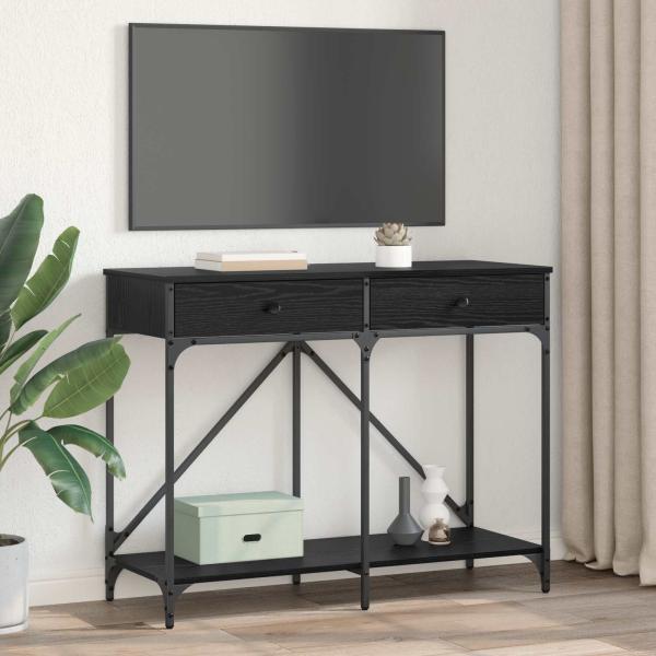 Konsolentisch Schwarz Eichen-Optik 100 x 39 x 78,5 cm