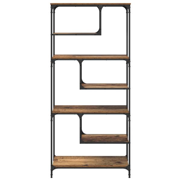 Bücherregal 6 Ebenen 81 x 36 x 176 cm Holzwerkstoff Altholz