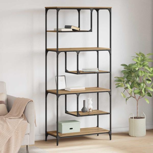 ARDEBO.de - Bücherregal 6 Ebenen 81 x 36 x 176 cm Holzwerkstoff