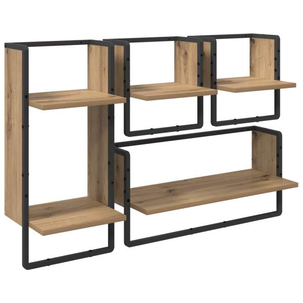 Wandregal-Set 4 stk. Artisan-Eiche 65 x 25 x 30 cm