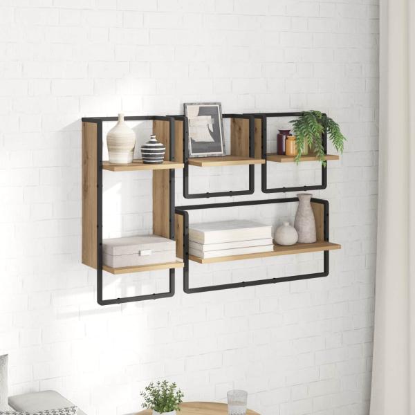Wandregal-Set 4 stk. Artisan-Eiche 65 x 25 x 30 cm